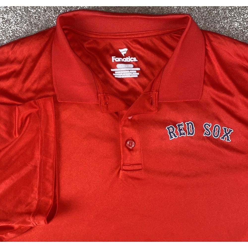 Fanatics Boston Red Sox Solid Red Performance Polo Mens XXL MLB Baseball Read